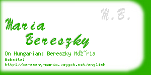 maria bereszky business card